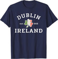 Dublin Ireland Est 988, Womens Saint Patricks Day T-Shirt - Navy Blue