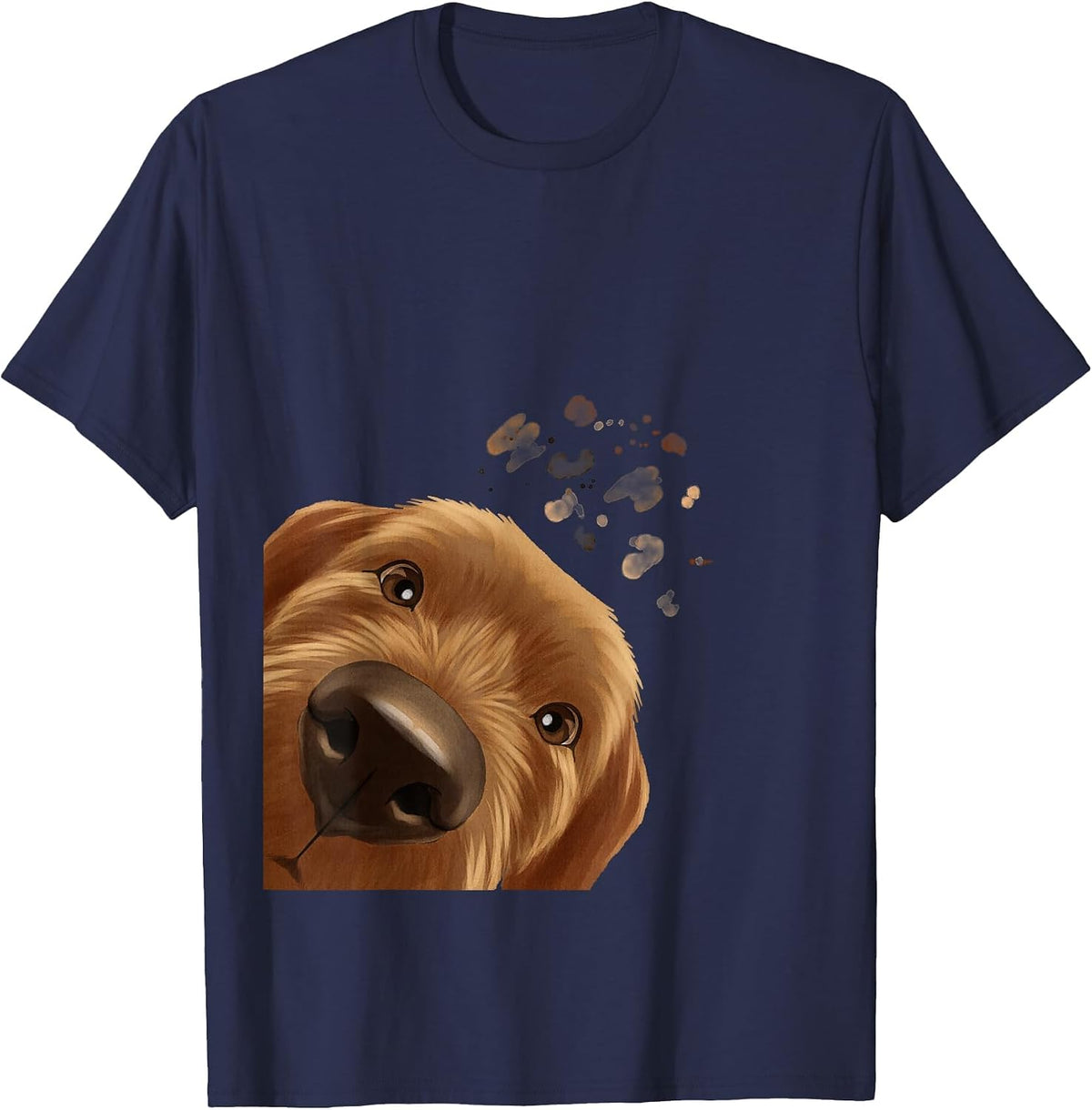 Funny Curious Dog Basset Fauve de Bretagne T-Shirt - Navy Blue
