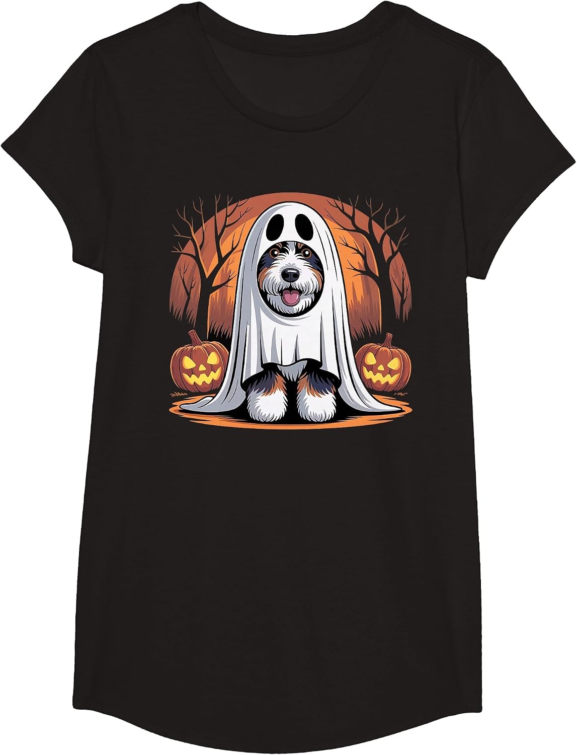 Funny Halloween Bernedoodle Dog Costume Doodle Lovers T-Shirt - Girls Black