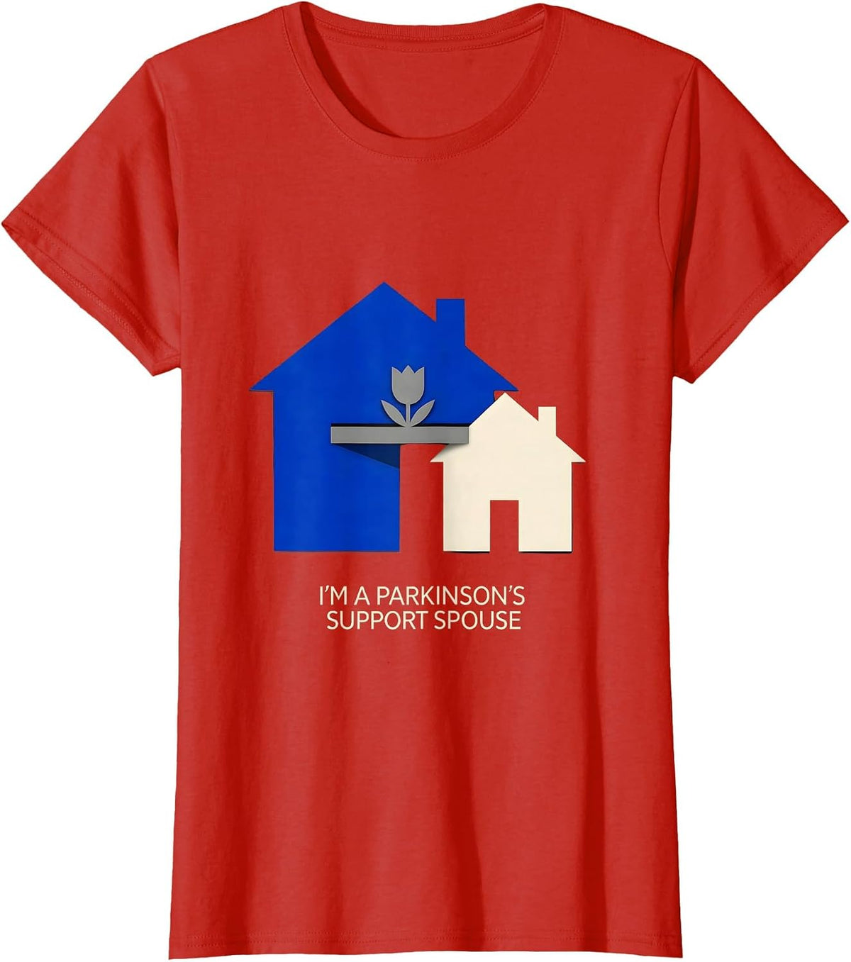 I'm a Parkinson's Support Spouse Geometric Awareness Support T-Shirt - Red
