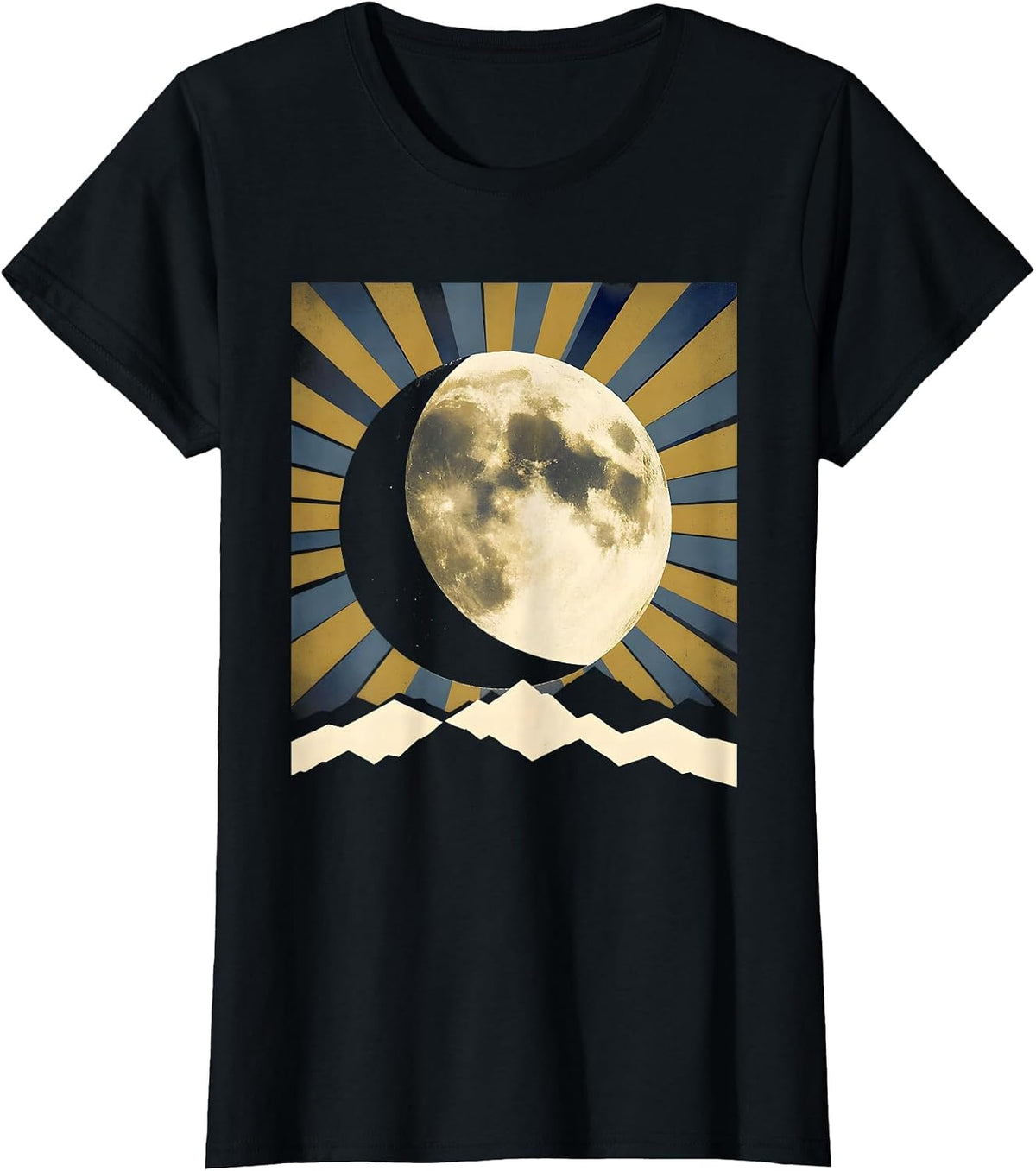Women's The Turning Point Moon Phase Lunar Cycle T-Shirt - Black