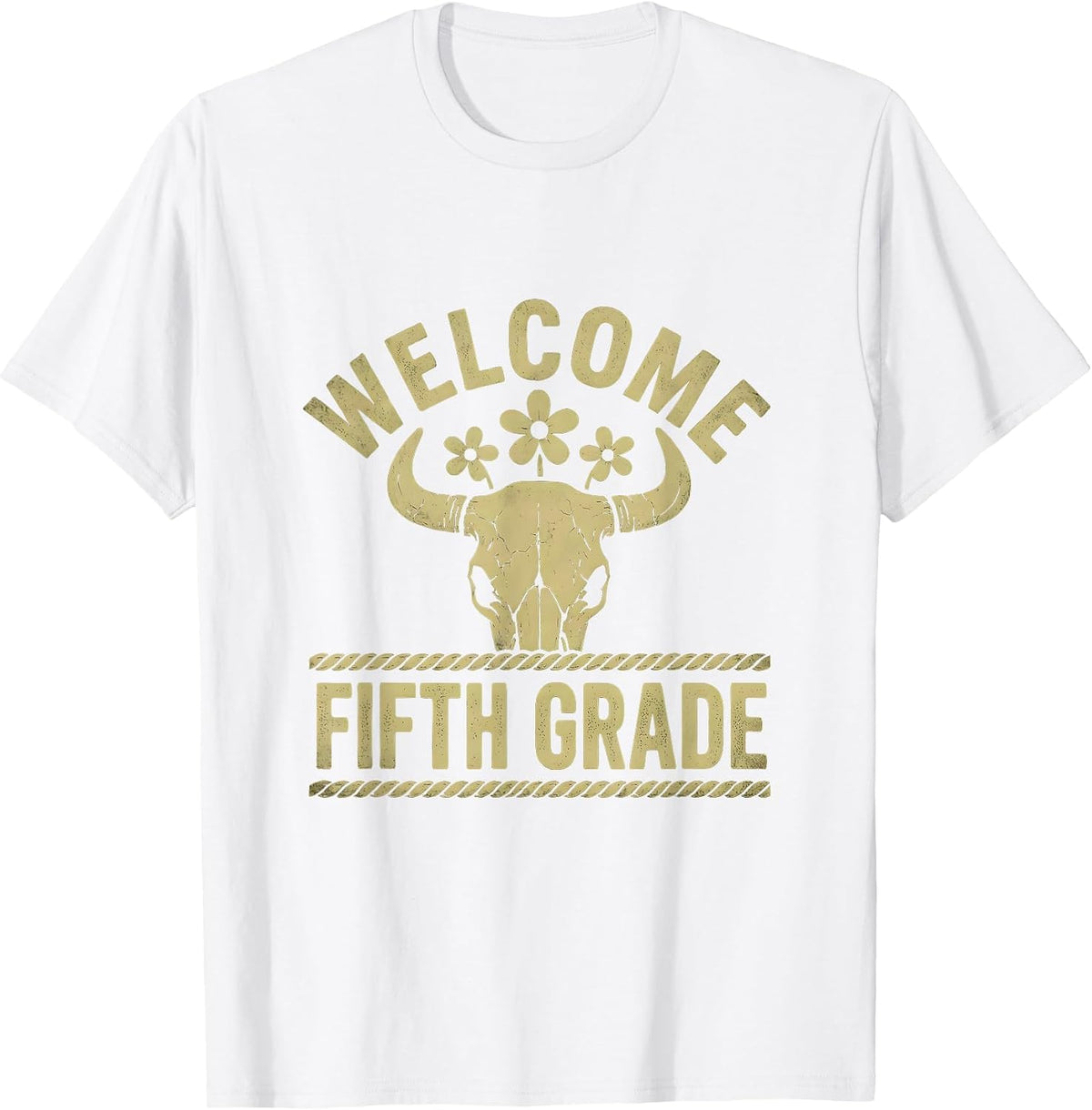 Men's Welcome Fifth Grade Boho Western Teacher Back To School T-Shirt - White