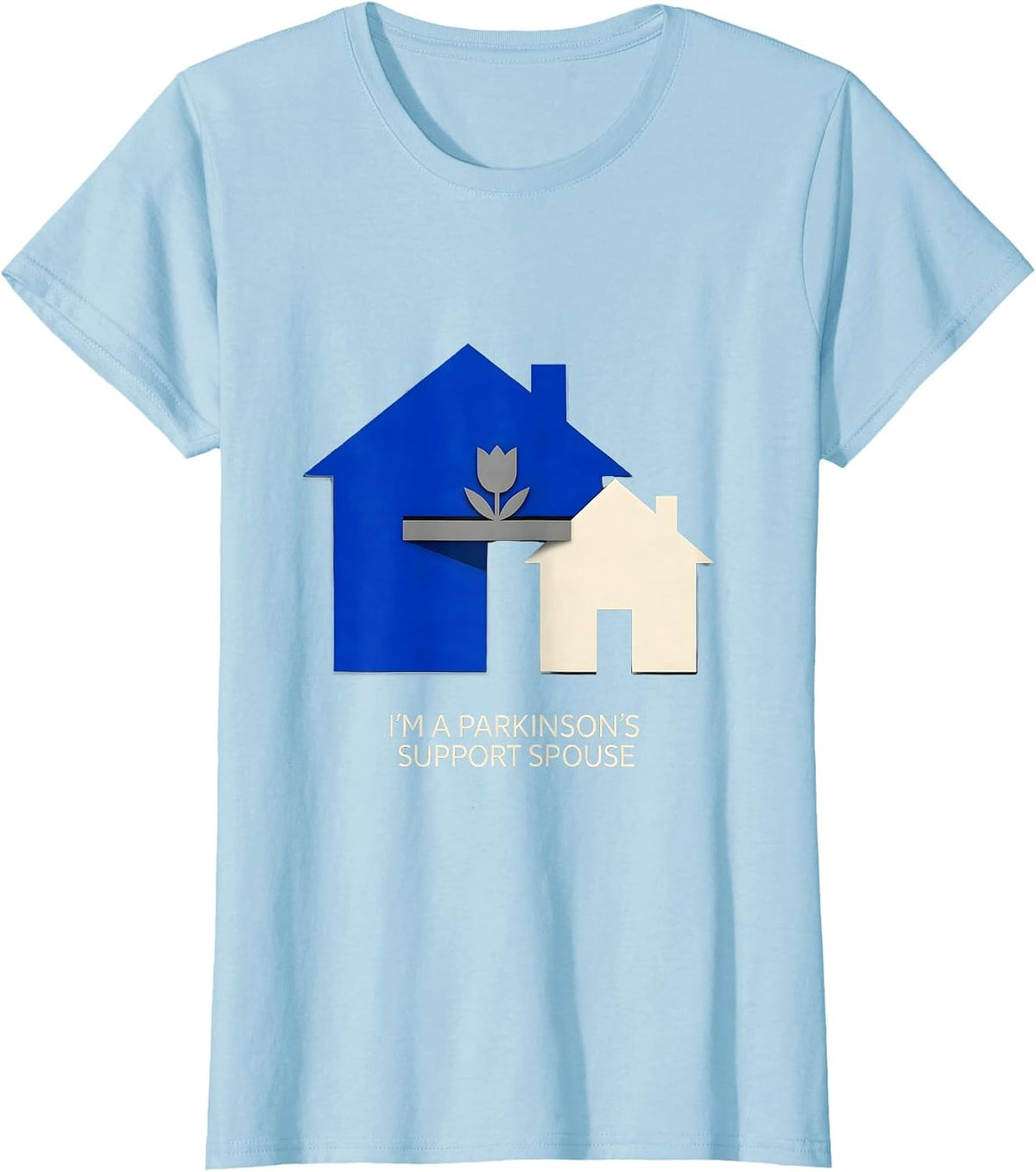 I'm a Parkinson's Support Spouse Geometric Awareness Support T-Shirt - Baby Blue
