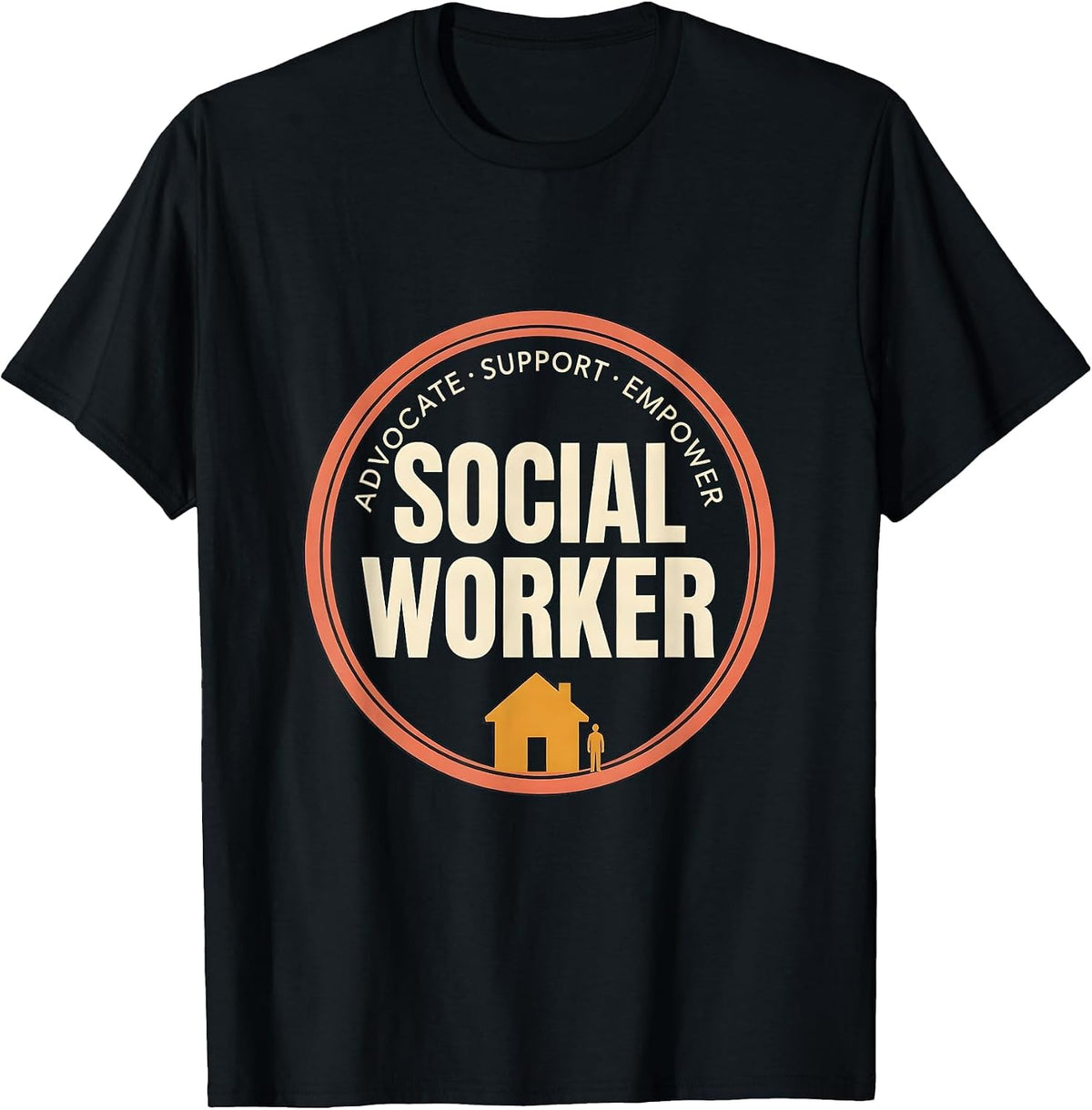 Men's Advocate Support Empower Social Worker T-Shirt - Black