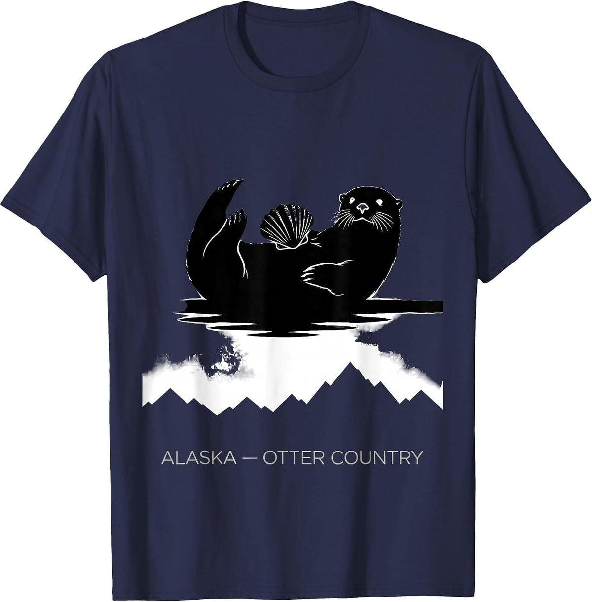 Alaska Otter Country Vintage Alaska Wildlife Souvenir T-Shirt - Navy Blue