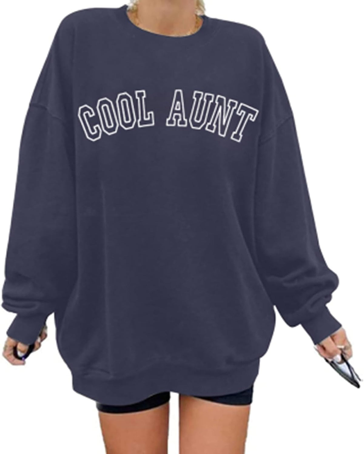 MOUSYA Aunt Sweatshirt for Women Auntie Pullover Top Tia Long Sleeve Shirt - Blue