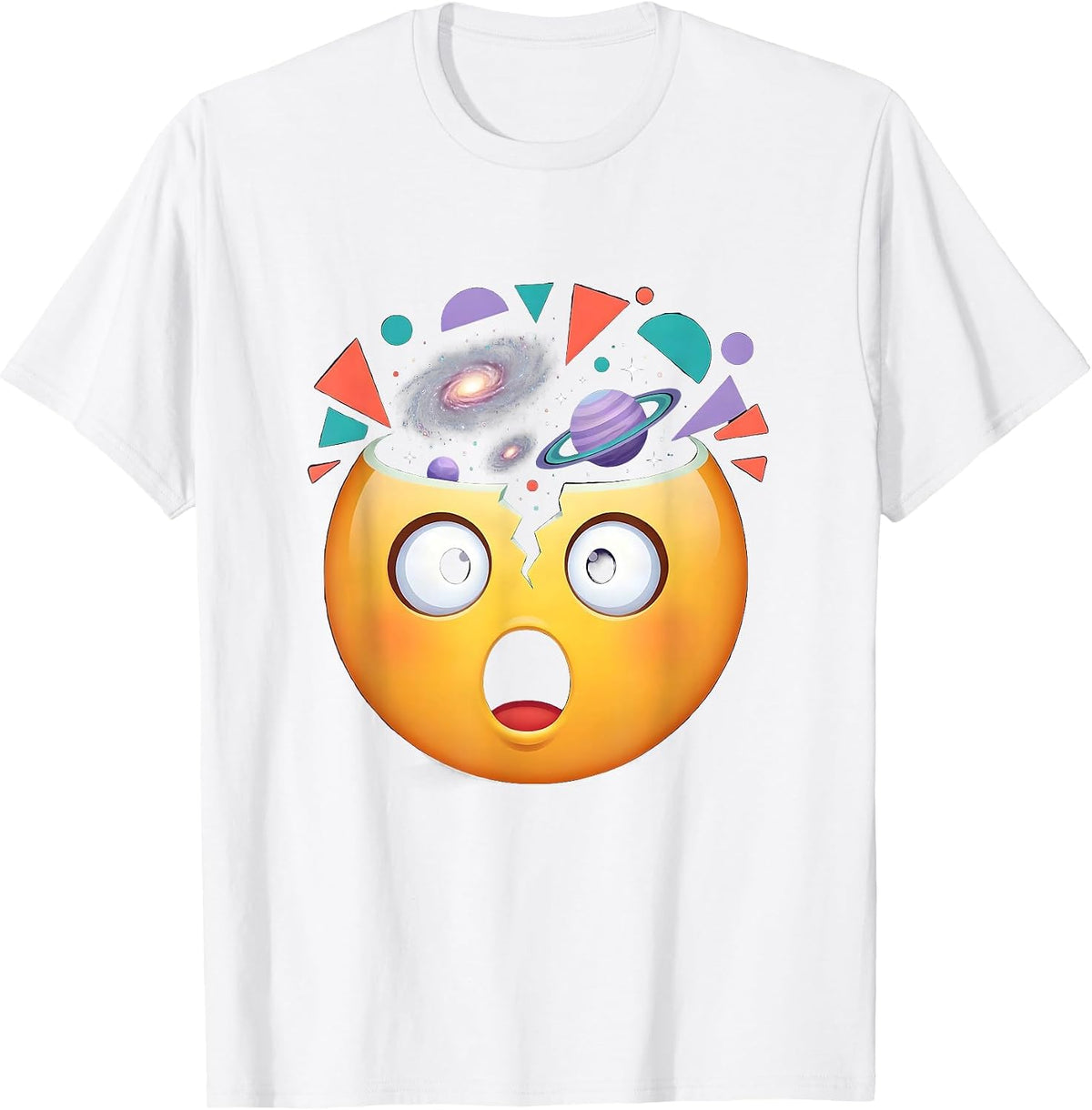 Men's Exploding Mind Cosmic Brain Graphic Tee T-Shirt - White