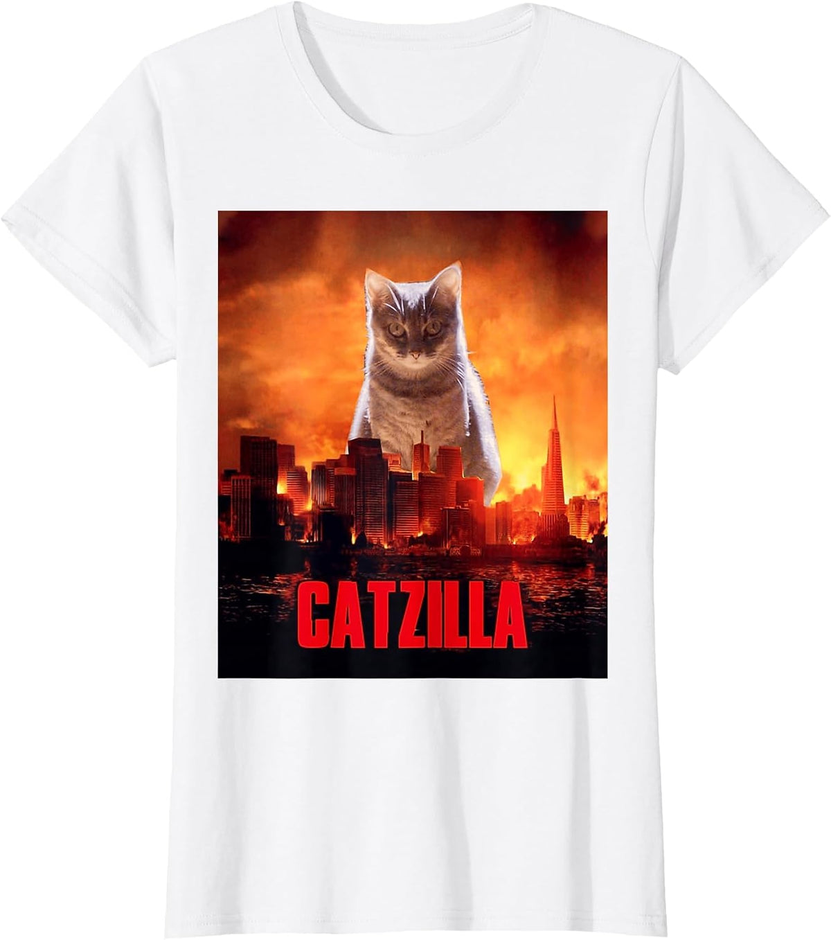 Catzilla Cat Kitten Lover T-Shirt - White