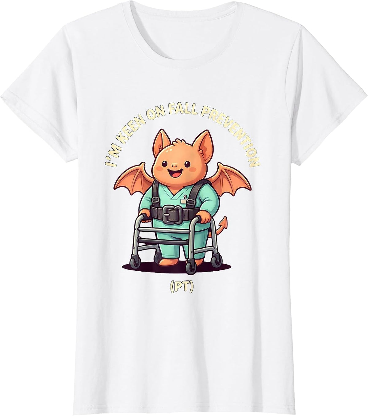 I’m Keen on Fall Prevention PT Cute Kawaii Physical Therapy T-Shirt - White