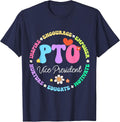 PTO Vice President Back to School Matching Parent Teacher T-Shirt - Navy Blue