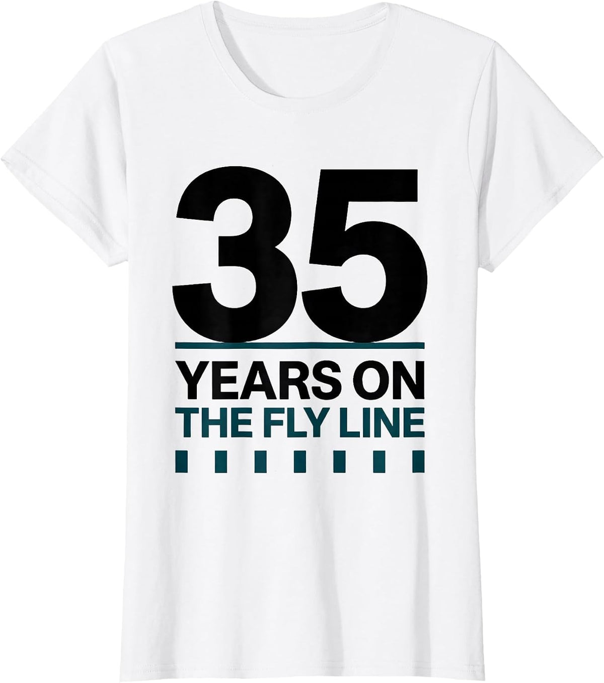 Women's 35 Years On The Fly Line Funny Old Man Hobby Humor T-Shirt - White