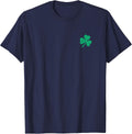 Funny Four Leaf Clover Irish Shamrock St.Patricks Day Green T-Shirt - Navy Blue