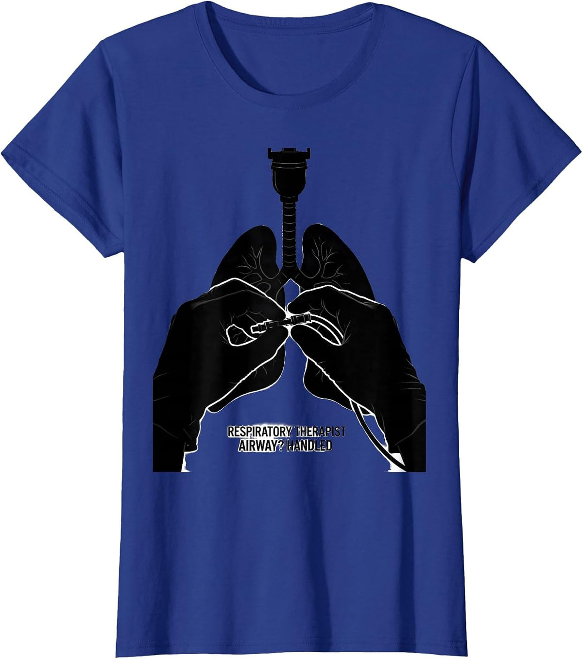 Women's Respiratory Therapist Airway Handled RT T-Shirt - Royal Blue