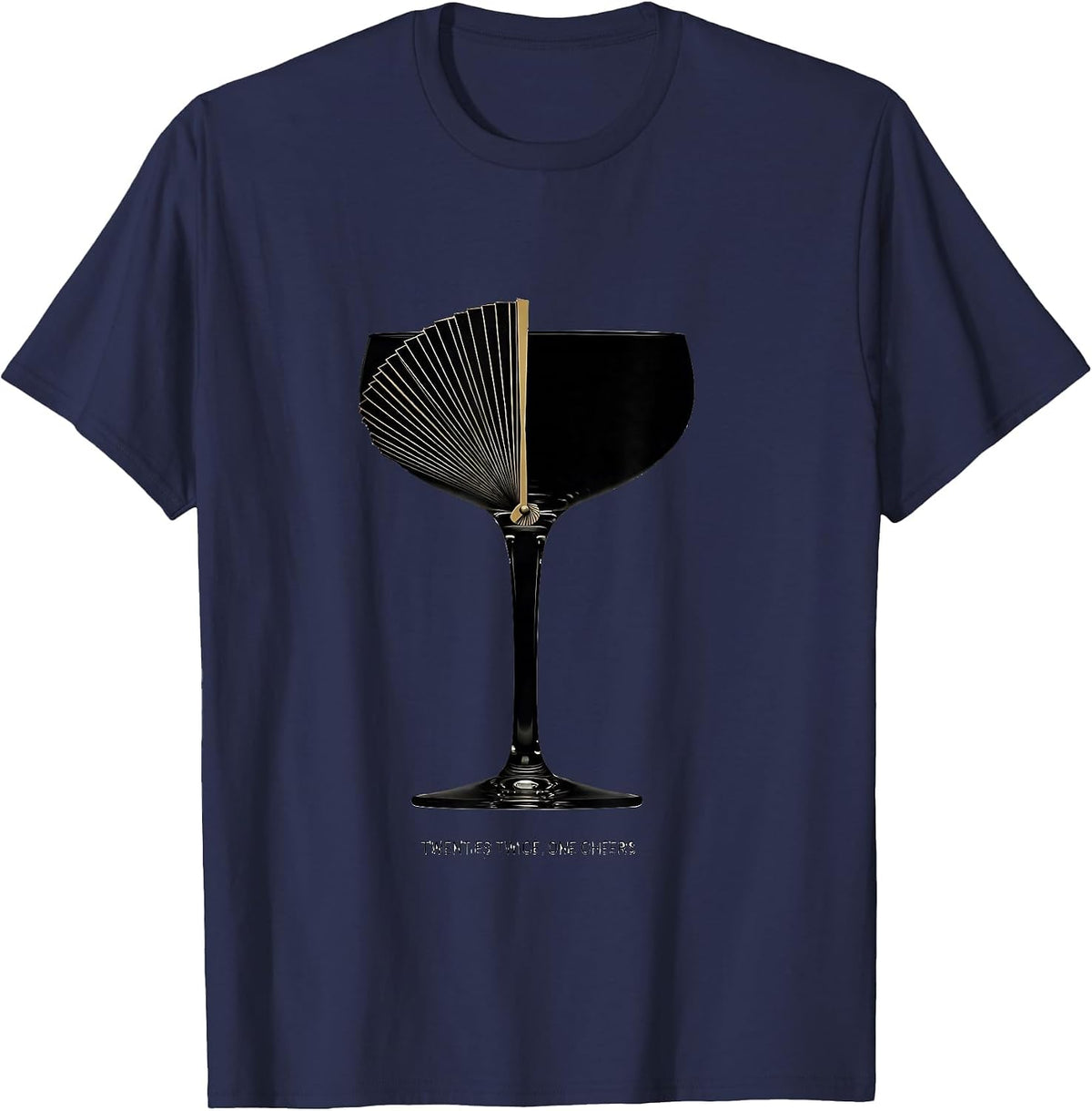 Twenties Twice One Cheers Roaring 1920s Party Costume T-Shirt - Navy Blue