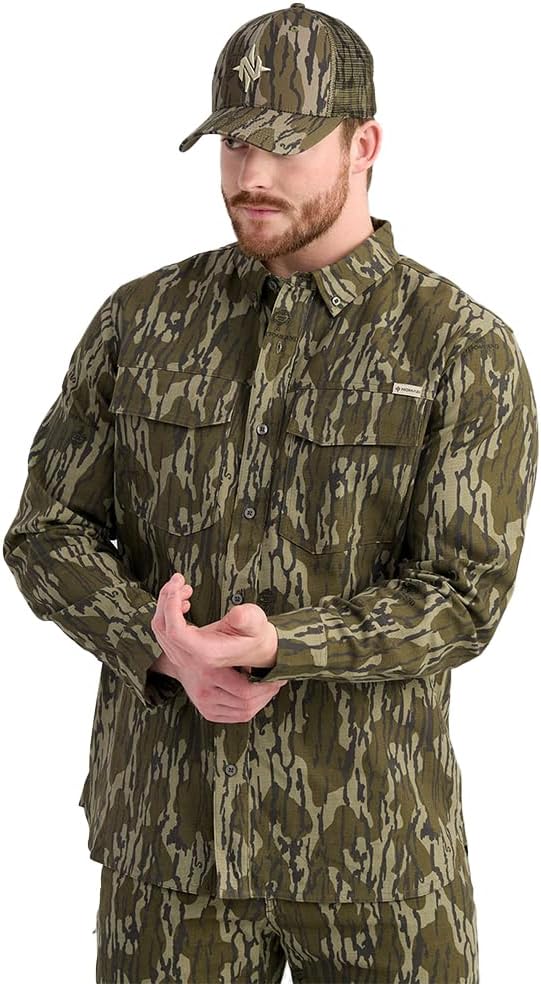 Nomad Outdoor Performance Men's Rub Line Field Shirt - Durable Long Sleeve Button-Down Hunting Shirt with Advanced