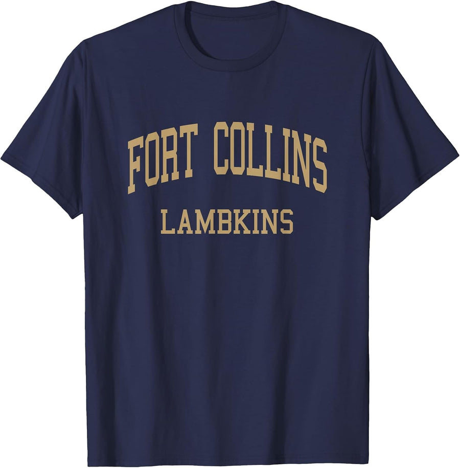 Fort Collins High School HS Fort Collins CO Retro Sports T-Shirt - Navy Blue
