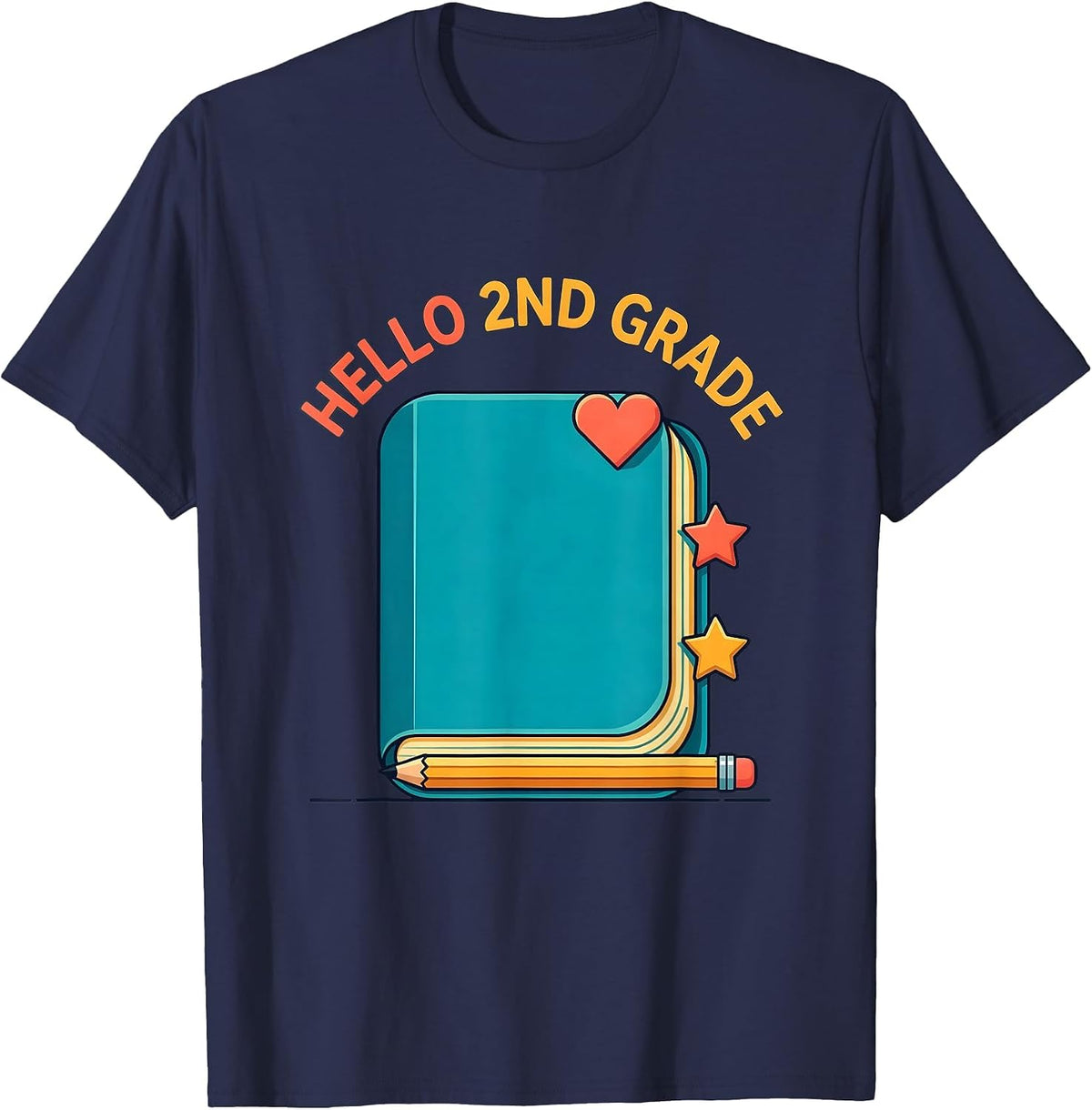 Men's Hello 2nd Grade Kids Girl Teacher Back To School 2026 T-Shirt - Navy Blue