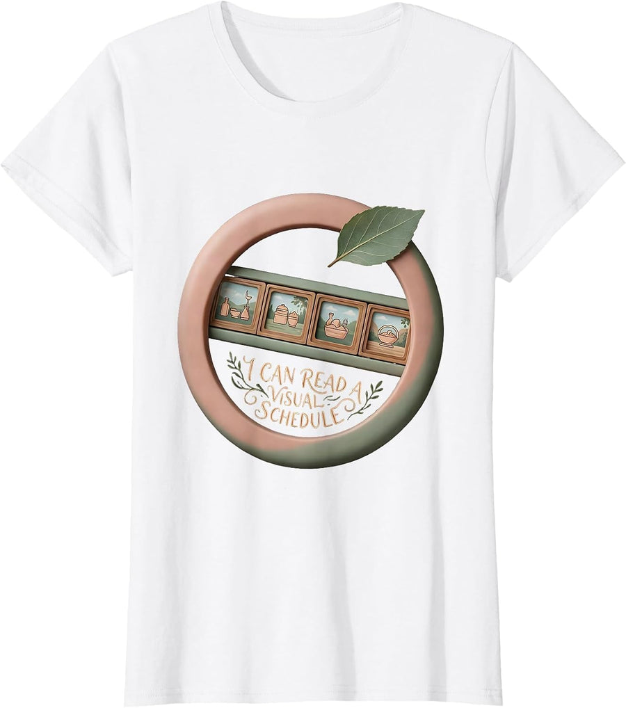Women's I Can Read A Visual Schedule Boho Special Education Teacher T-Shirt - White