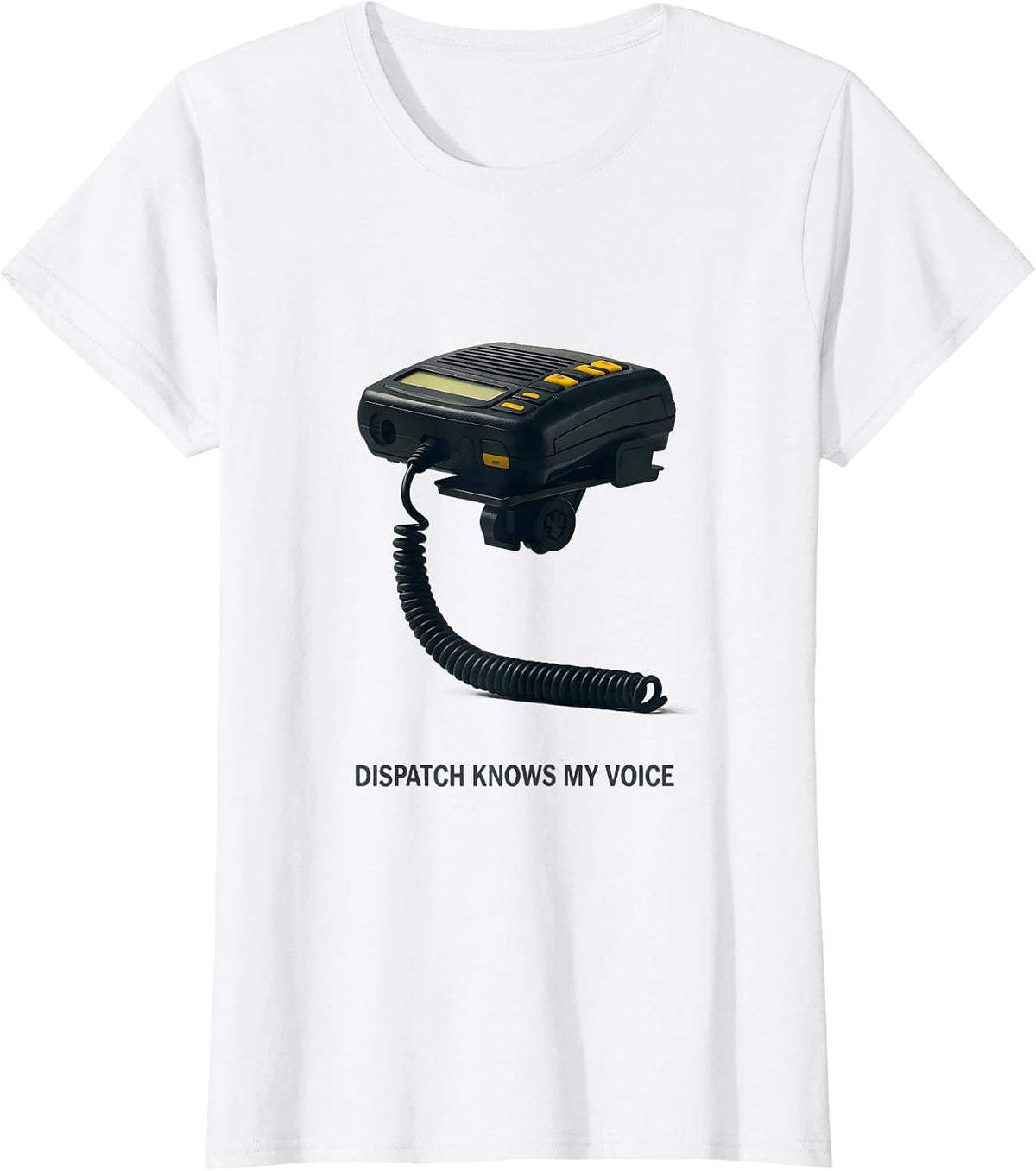 Dispatch Knows My Voice Funny School Bus Driver Gift T-Shirt - White