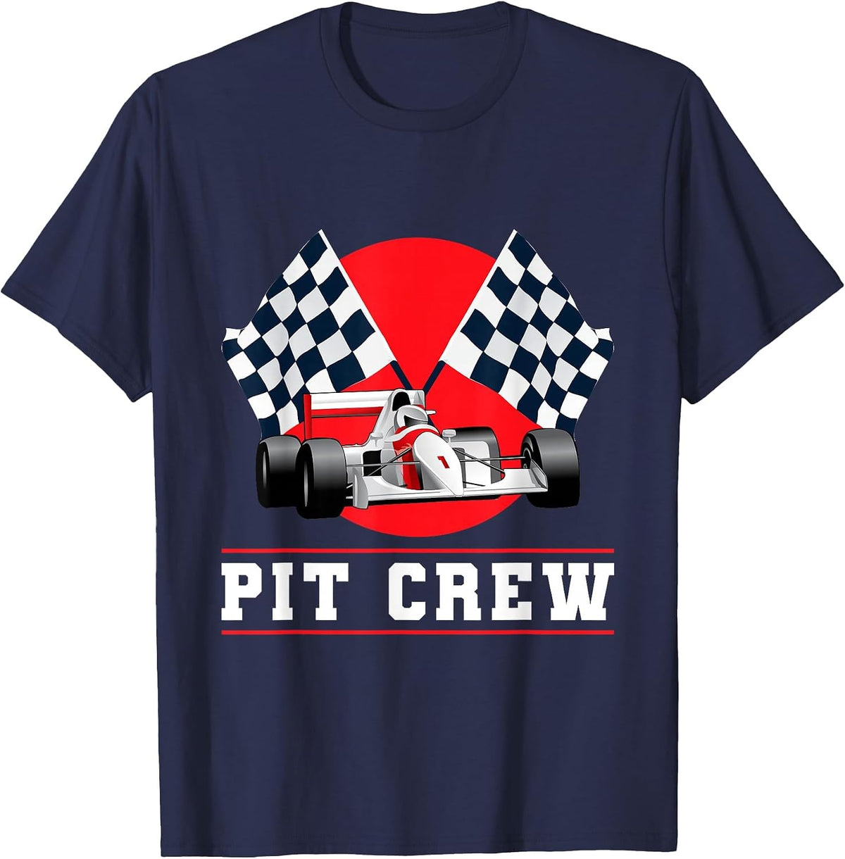 Halloween Pit Crew Costume Race Track T-Shirt - Navy Blue