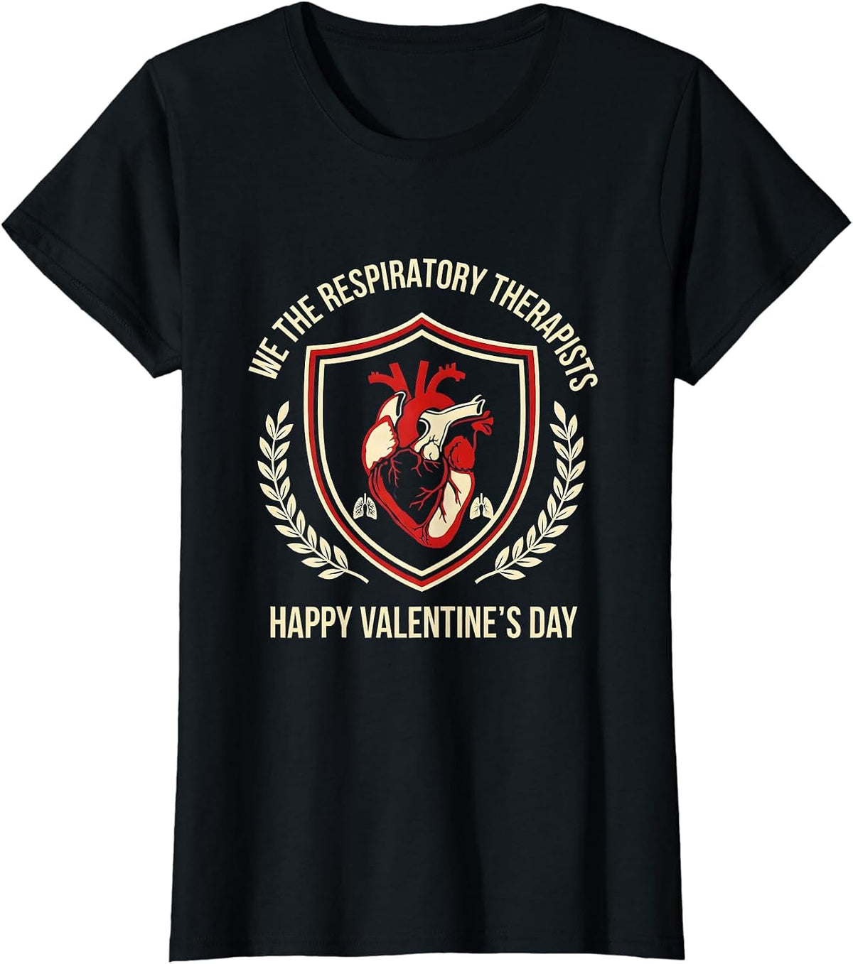 Women's We The Respiratory Therapists / Happy Valentine's Day T-Shirt - Black