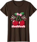 Women's Rooftop Fireworks Couple Romantic Night Sky T-Shirt - Brown