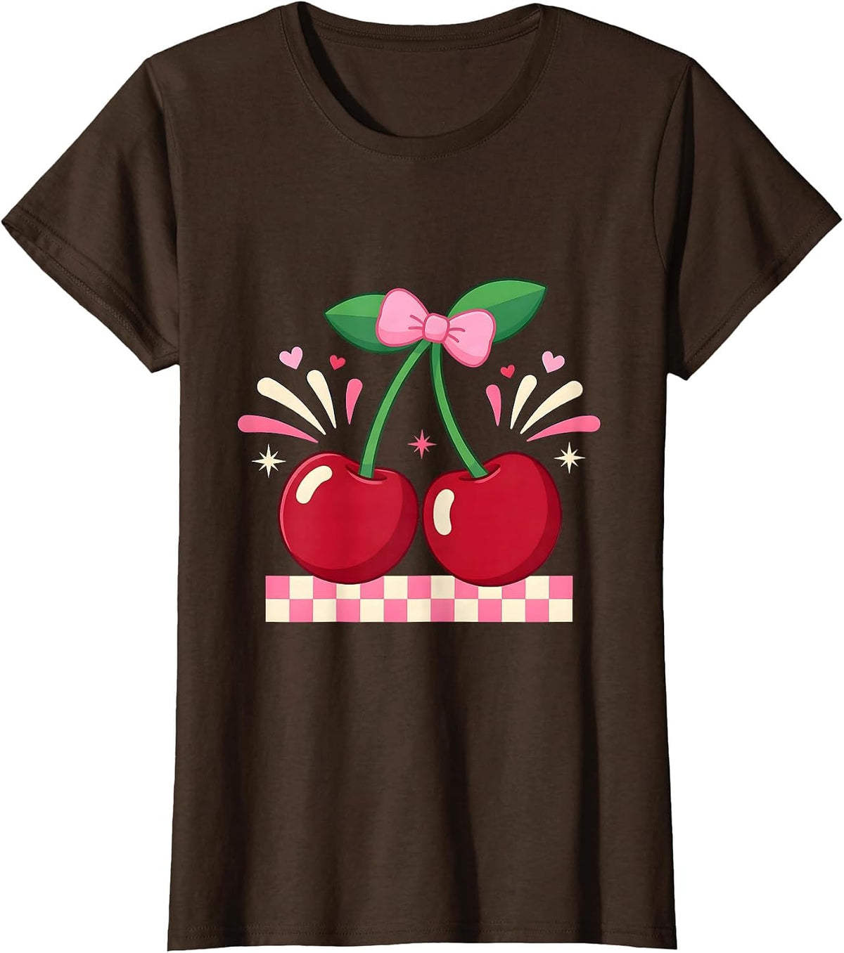 Women's Rooftop Fireworks Couple Romantic Night Sky T-Shirt - Brown