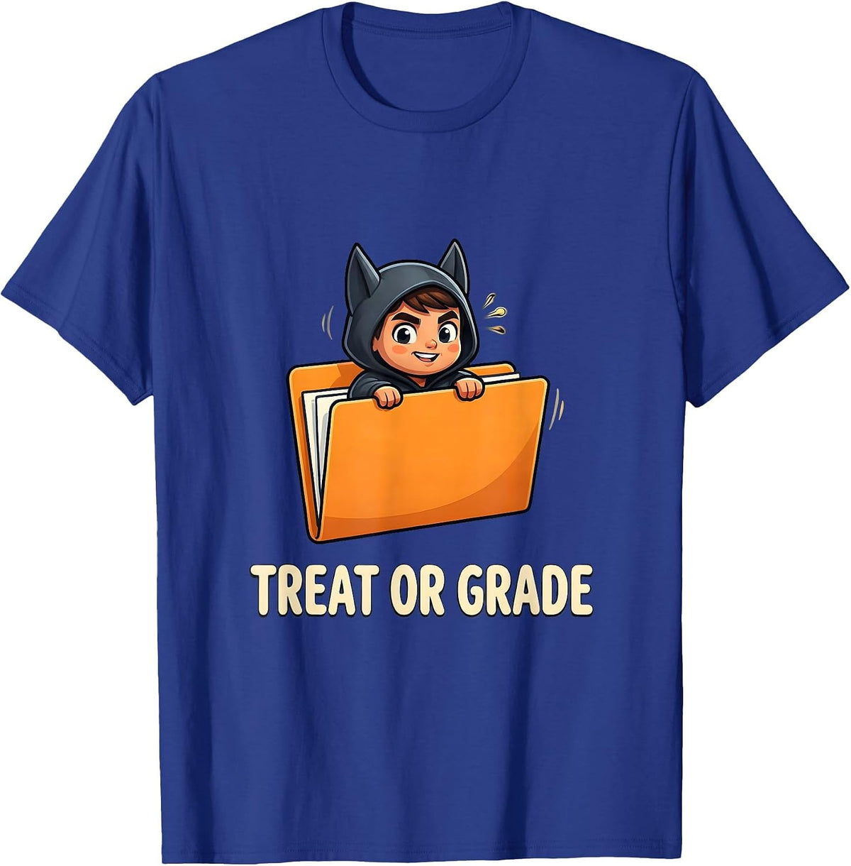 Treat Or Grade Funny Teacher Halloween Costume Pun Humor T-Shirt - Royal Blue