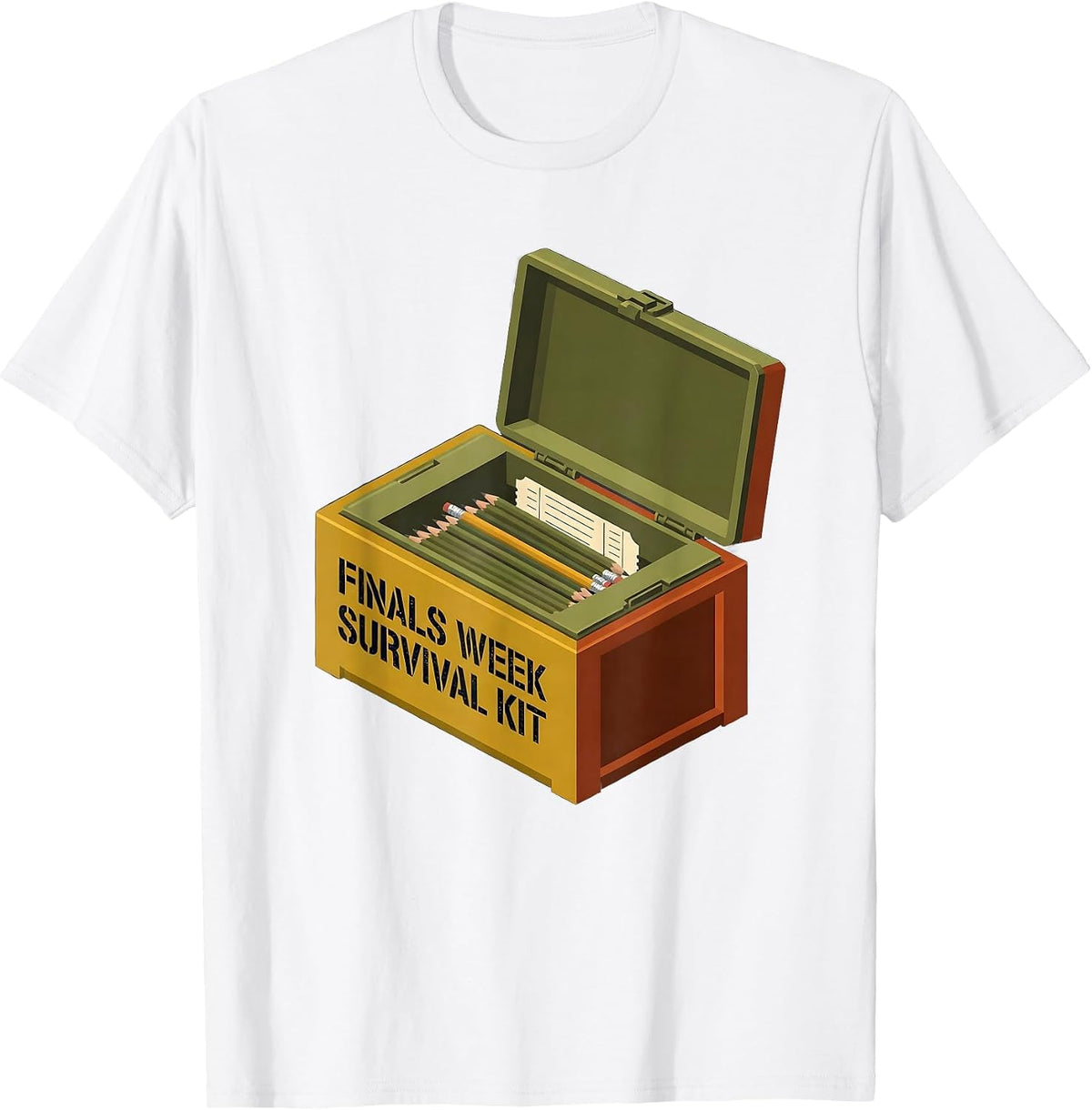 Finals Week Survival Kit Funny College Student Gift T-Shirt - White