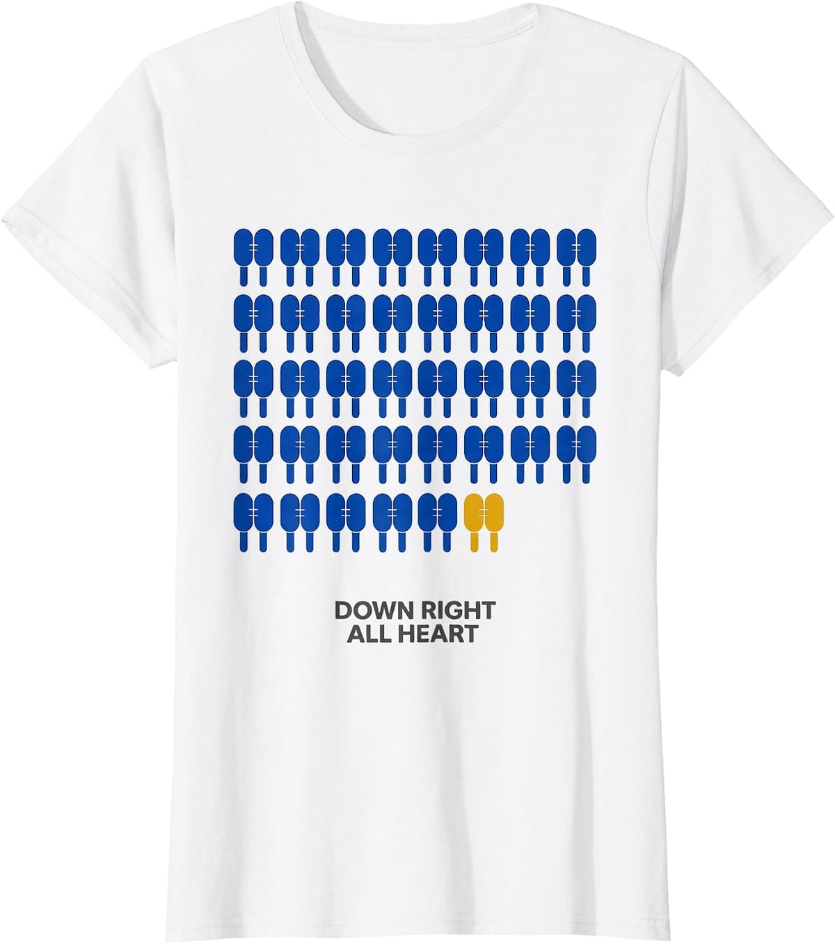 Down Right All Heart Midcentury Modern Down Syndrome T-Shirt - White
