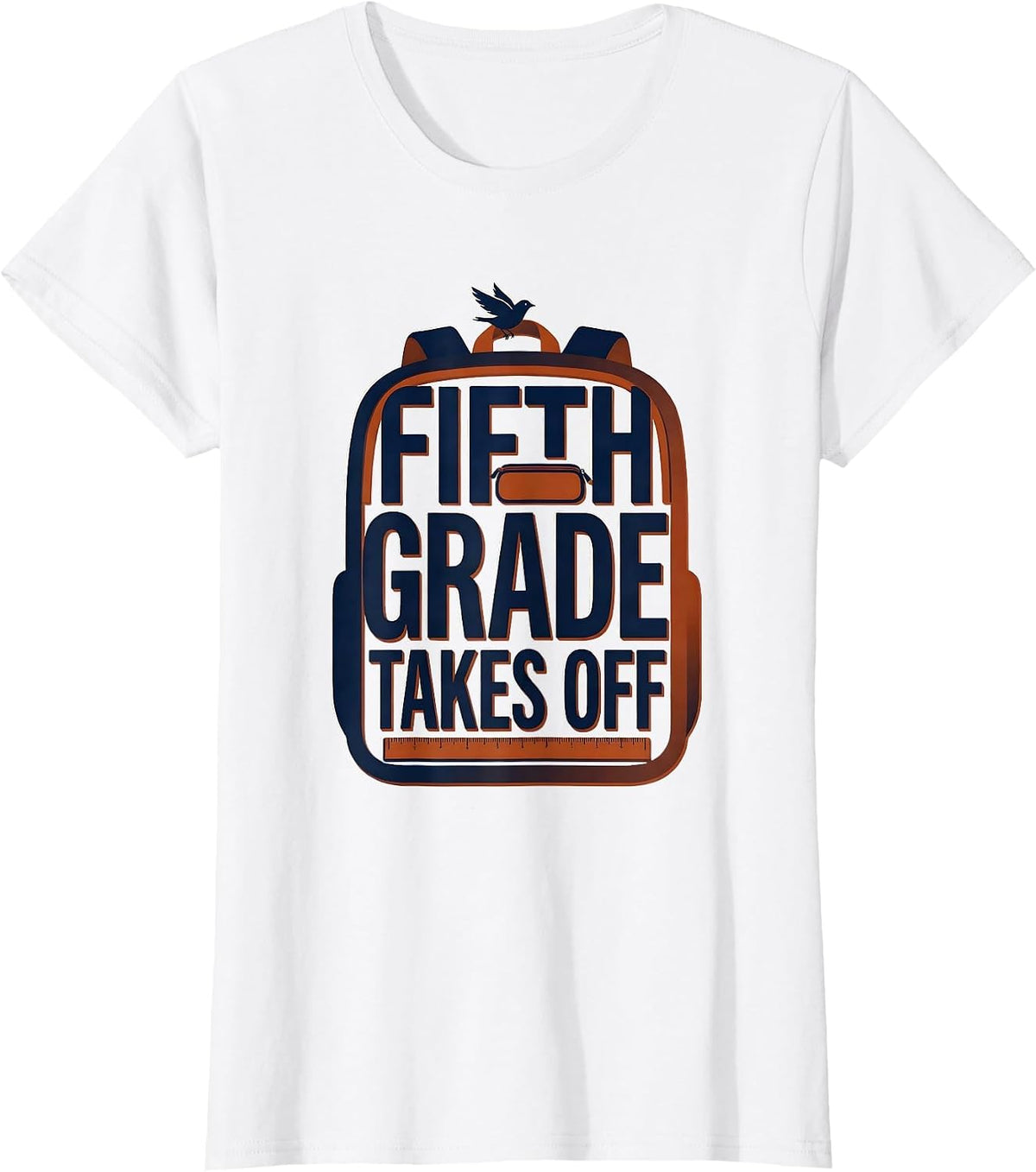 Women's Fifth Grade Takes Off Playful School Pride Teacher Back to T-Shirt - White
