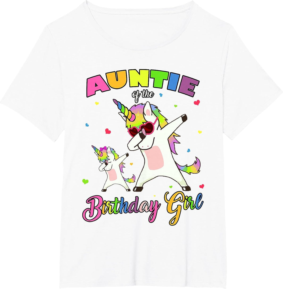 Auntie of the Birthday Girl Unicorn Birthday Princess's Aunt T-Shirt - White