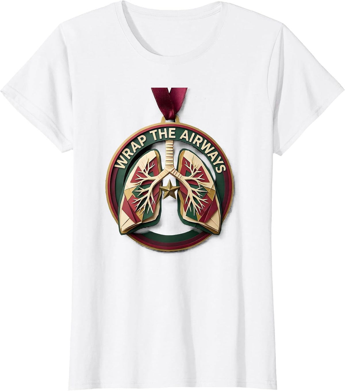 Wrap The Airways Paper Cutout Respiratory Therapist T-Shirt - White