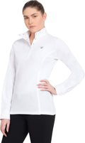 TuffRider Women's Kirby Kwik Dry Long Sleeve Show Shirt - White\/White