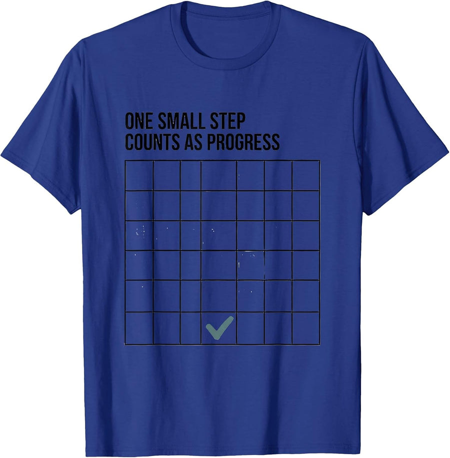 One Small Step Counts As Progress Funny Special Education T-Shirt - Royal Blue