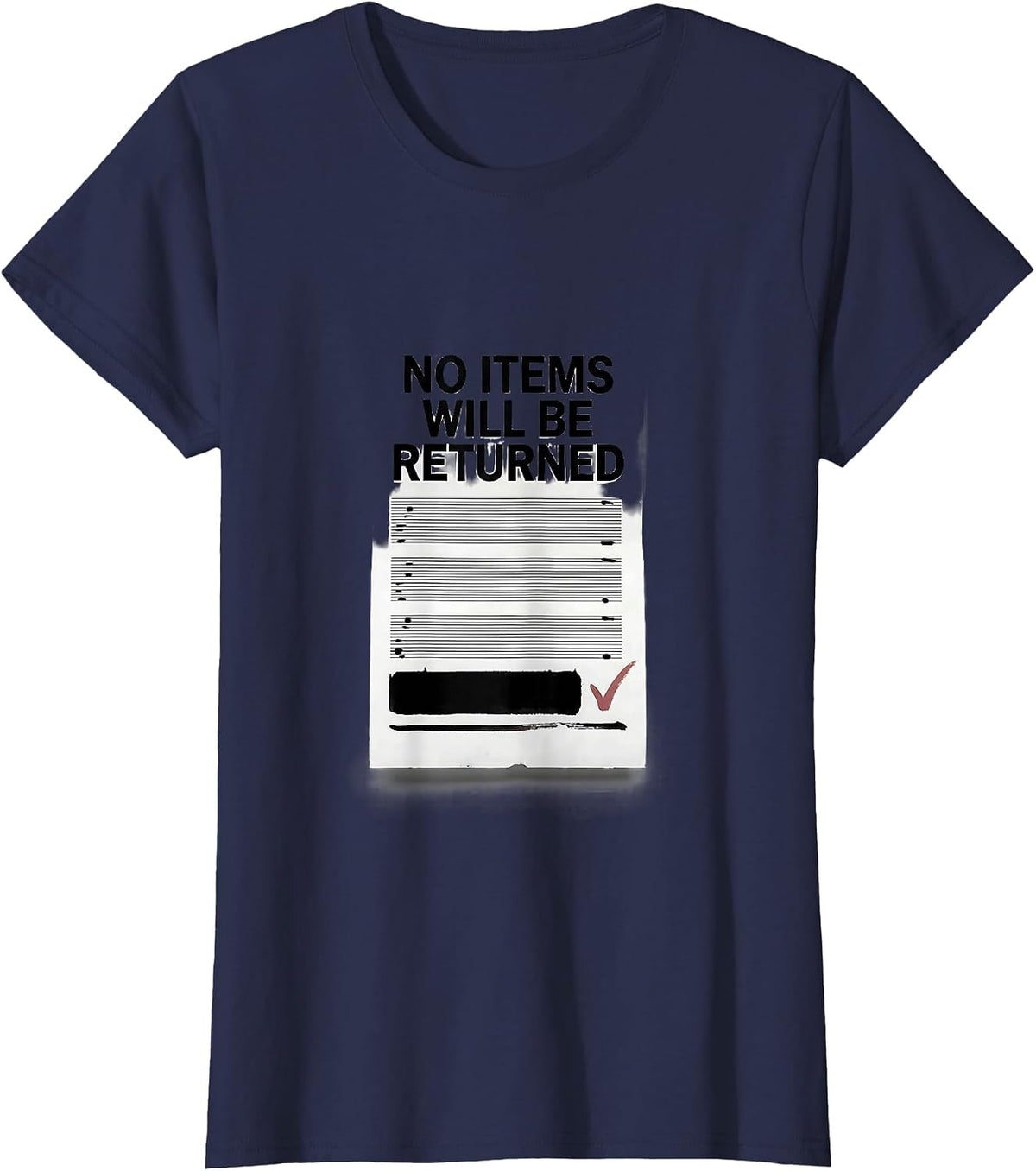 Women's No Items Will Be Returned Ferret Lover Gift T-Shirt - Navy Blue