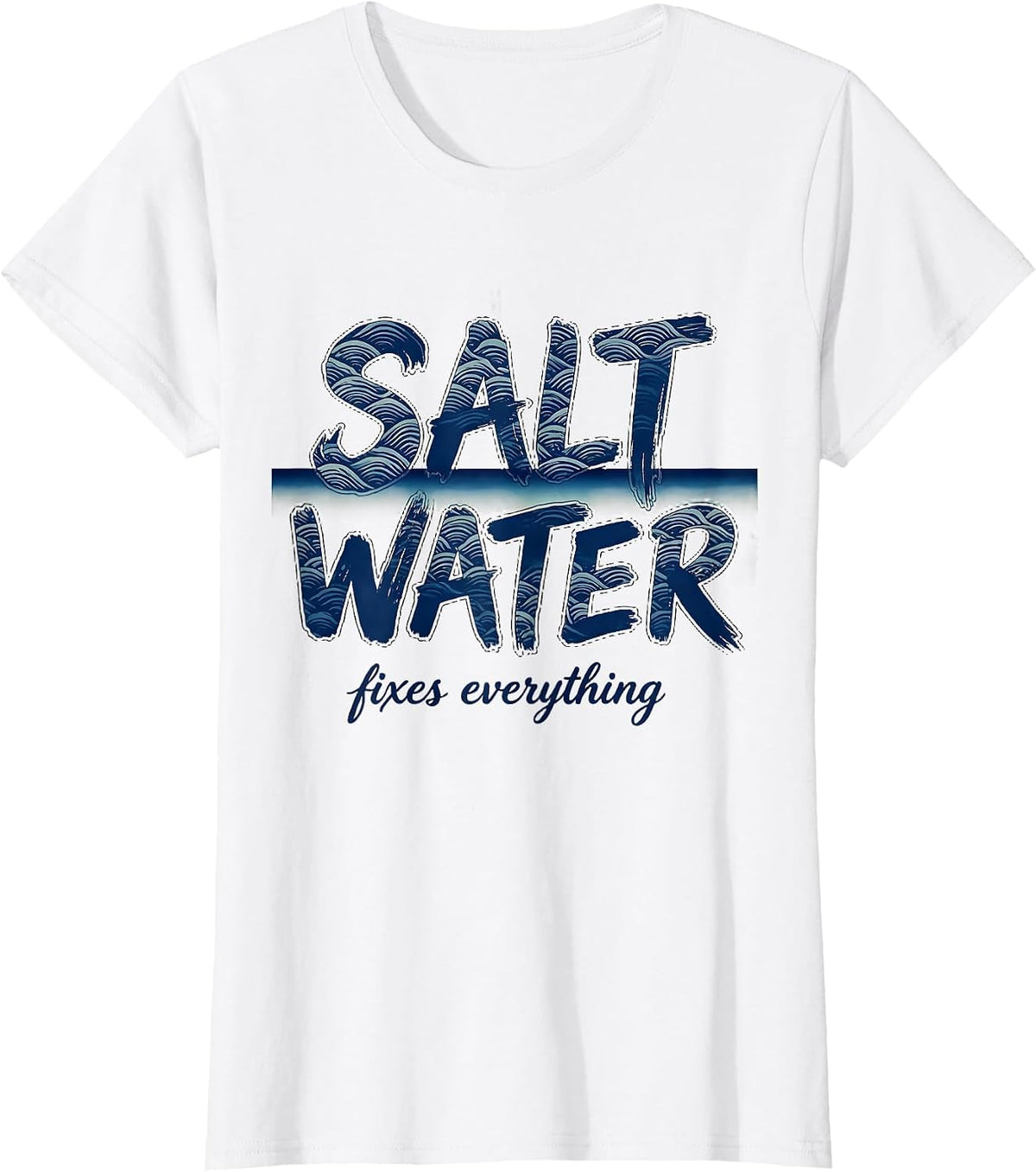 Women's Salt Water Fixes Everything Sailor Design T-Shirt - White