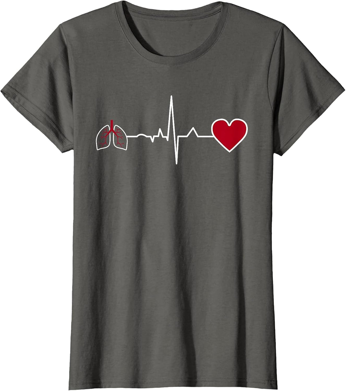 Respiratory Therapy Heartbeat Respiratory Therapist RT T-Shirt - Asphalt Grey