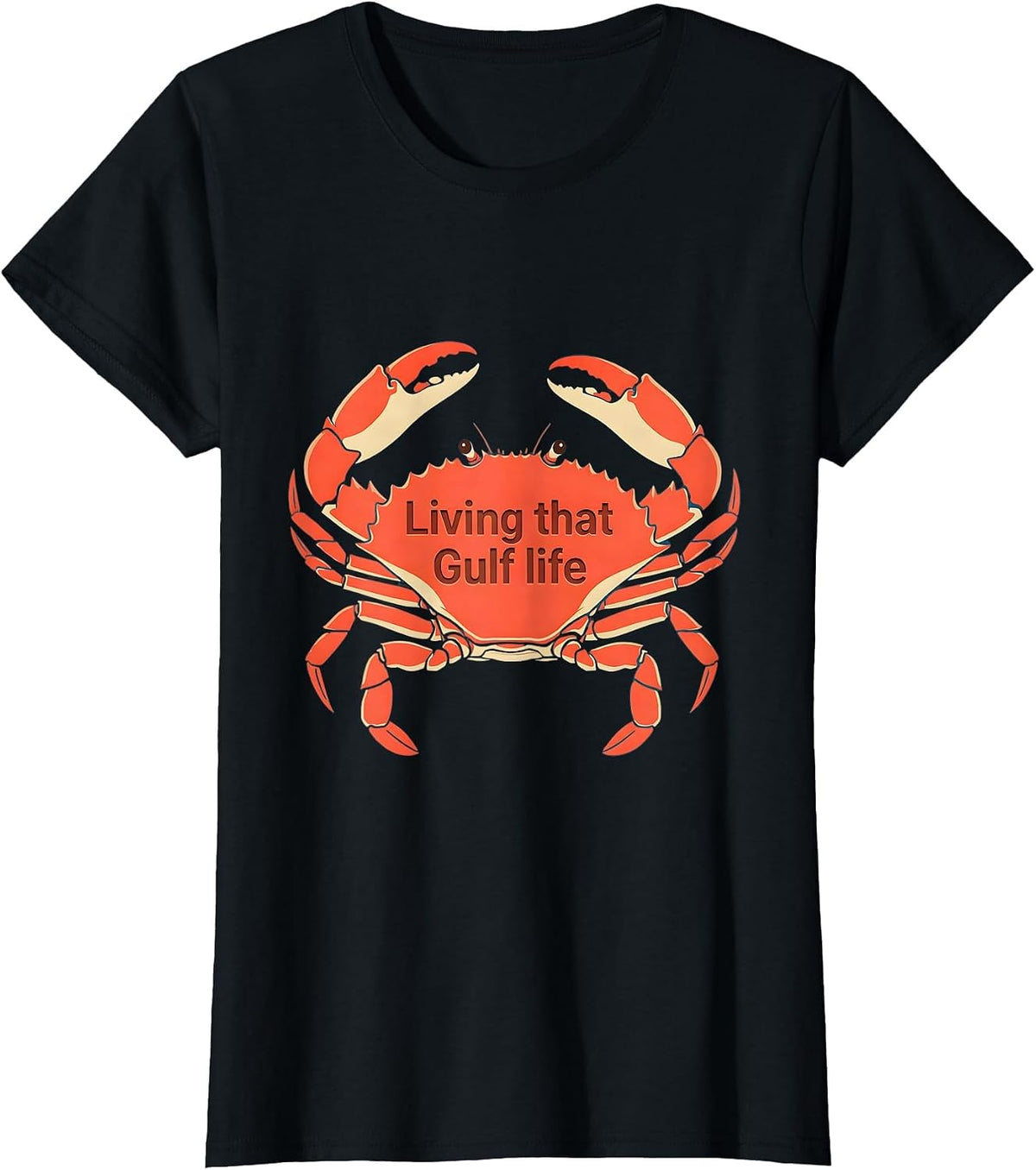 Women's Living That Gulf Life Gulf of Mexico Design T-Shirt - Black