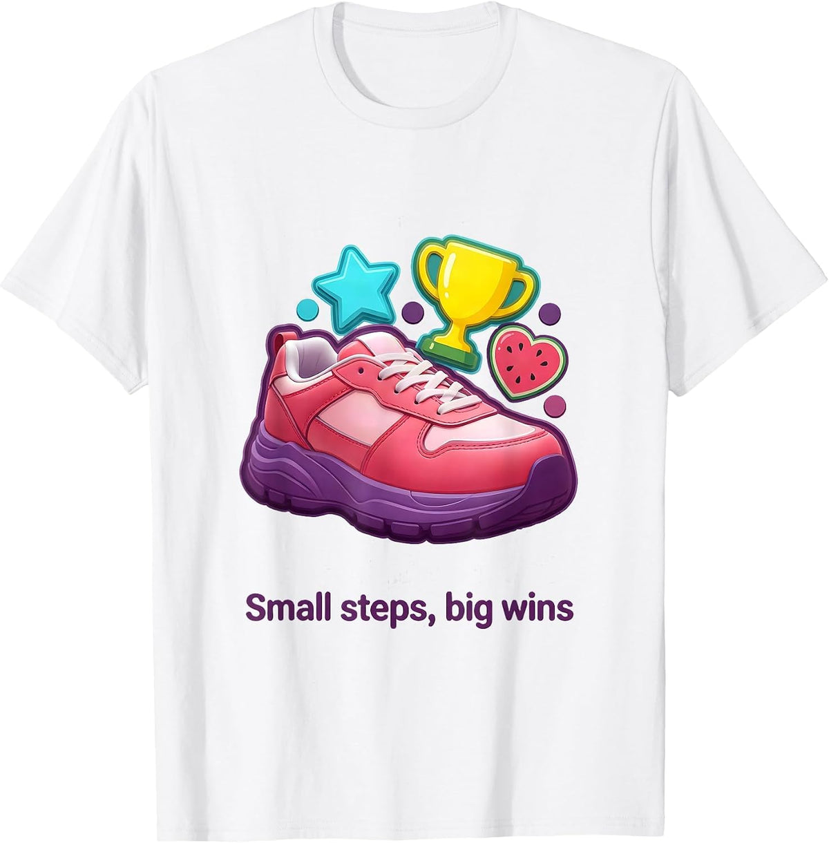 Men's Small Steps Big Wins Special Education Design T-Shirt - White