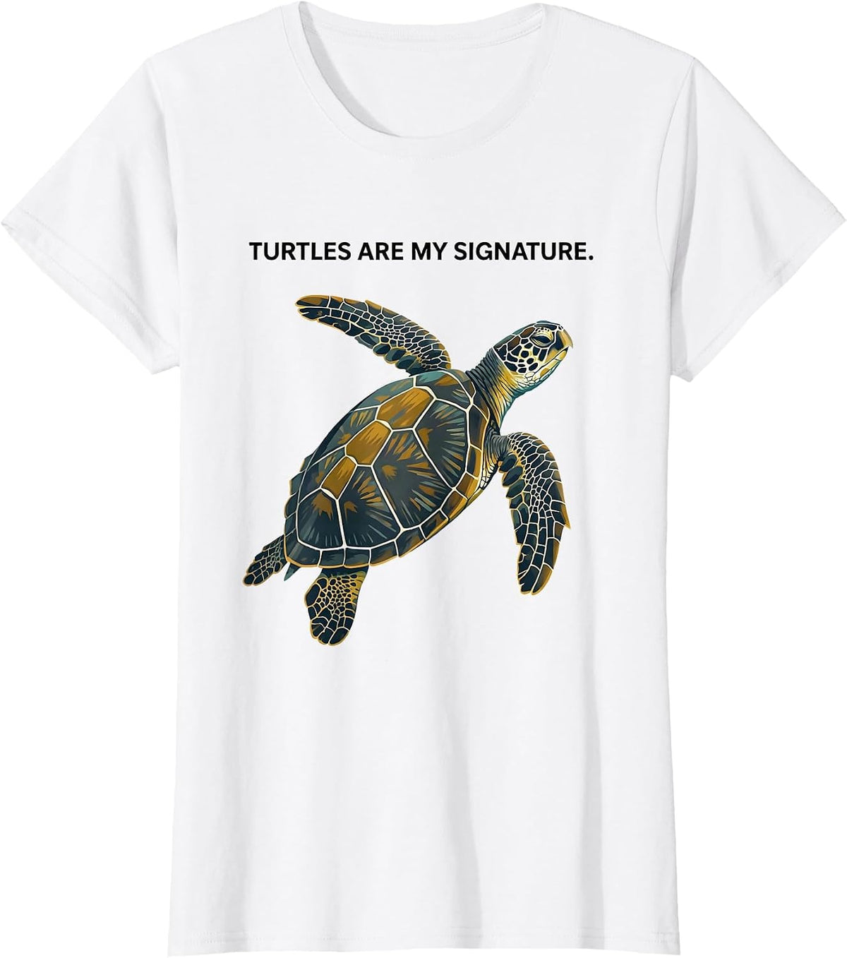 Turtles Are My Signature Midcentury Modern Sea Turtle Lover T-Shirt - White