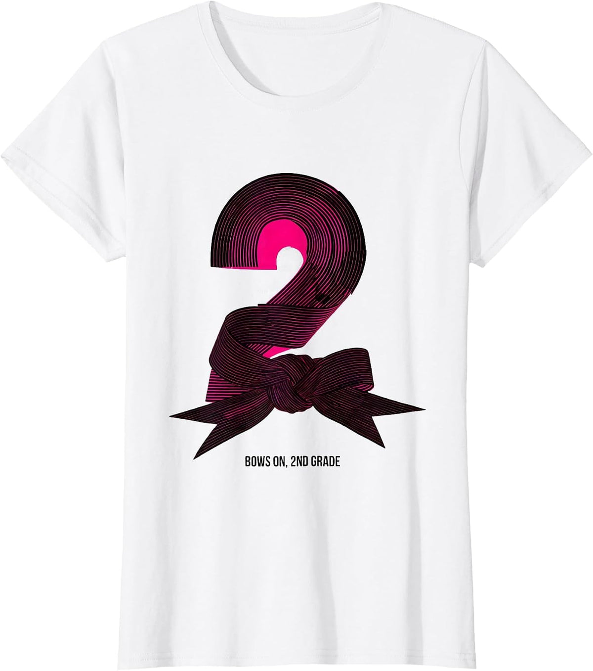 Bows On, 2nd Grade Sweet Girly Back To School Bow T-Shirt - White