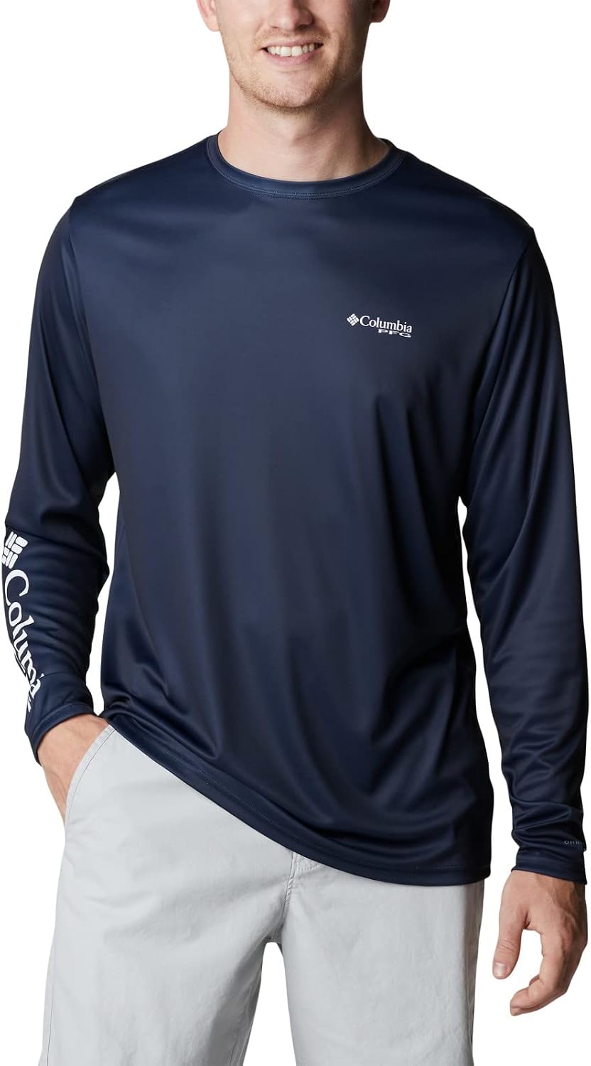 Columbia Men's Terminal Tackle PFG Fotw Classic Long Sleeve - Collegiate Navy\/Bass