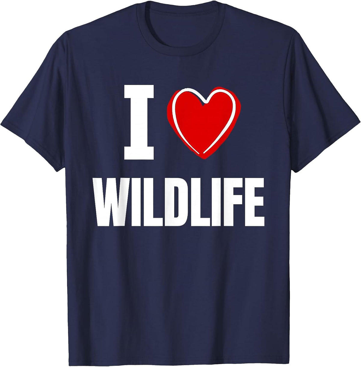 I Love Wildlife T-Shirt - Navy Blue