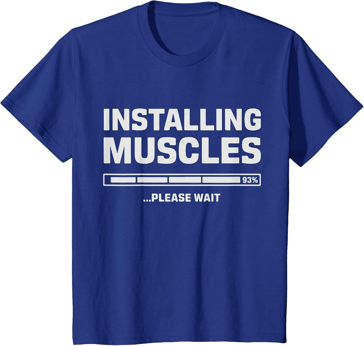 Weightlifting Installing Muscles Workout & Gym Weightlifter T-Shirt - Royal Blue