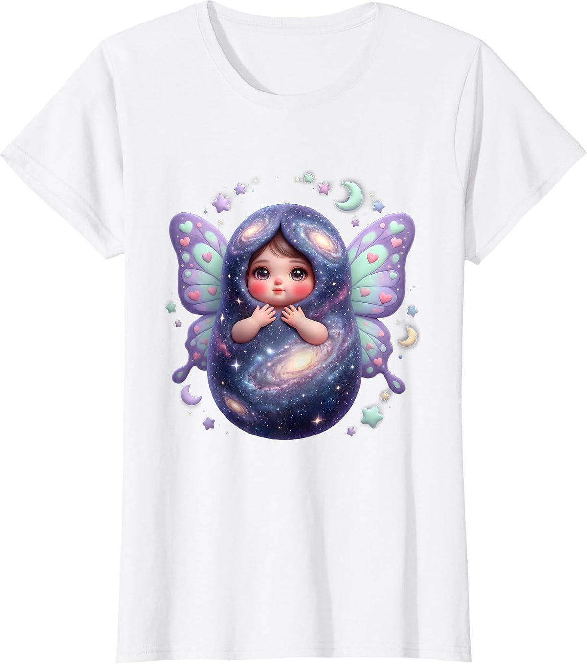 Women's Autism Galaxy Cocoon Transformation Art T-Shirt - White
