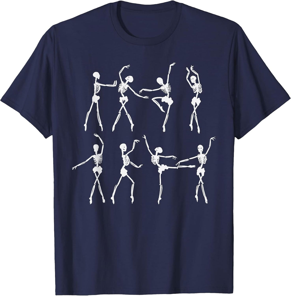 Skeleton Ballerinas Ballet Dance Cute Halloween Costume Girl T-Shirt - Navy Blue