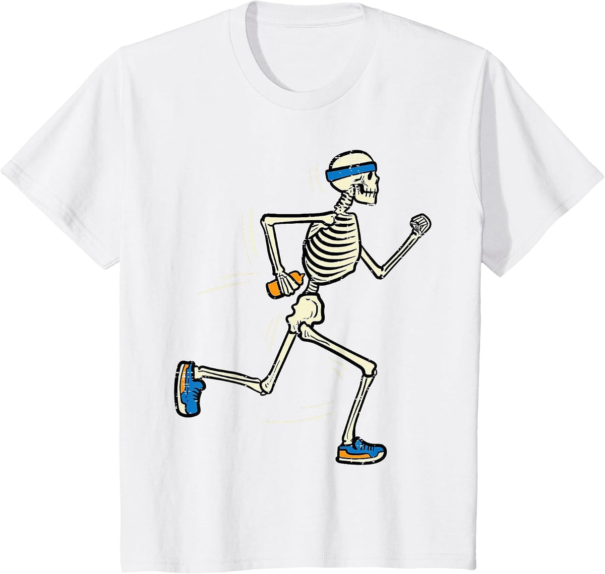 Halloween Skeleton Running Marathon Costume Men Women Kids T-Shirt - White