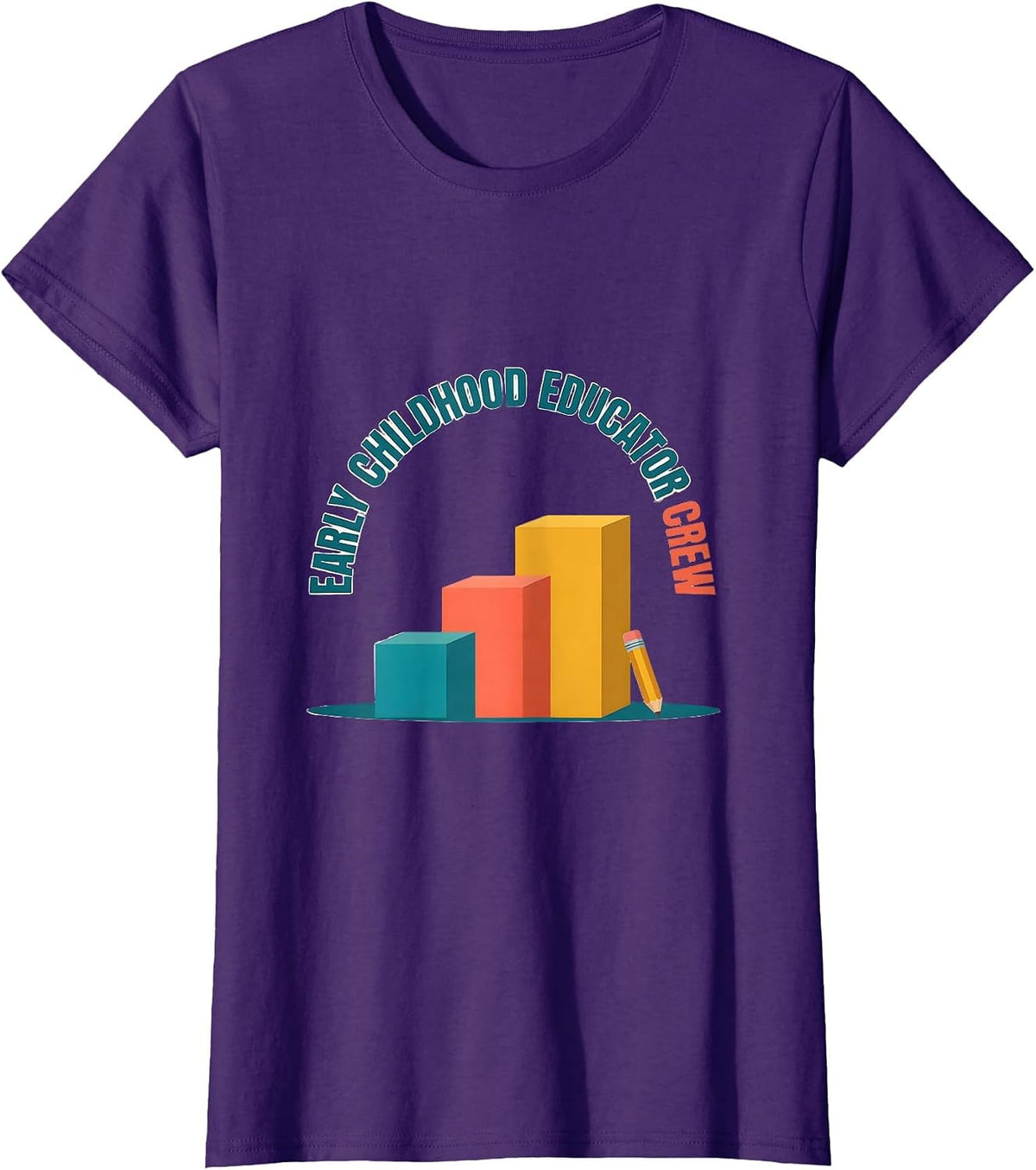 Women's Early Childhood Educator Crew Preschool Teacher Daycare T-Shirt - Purple