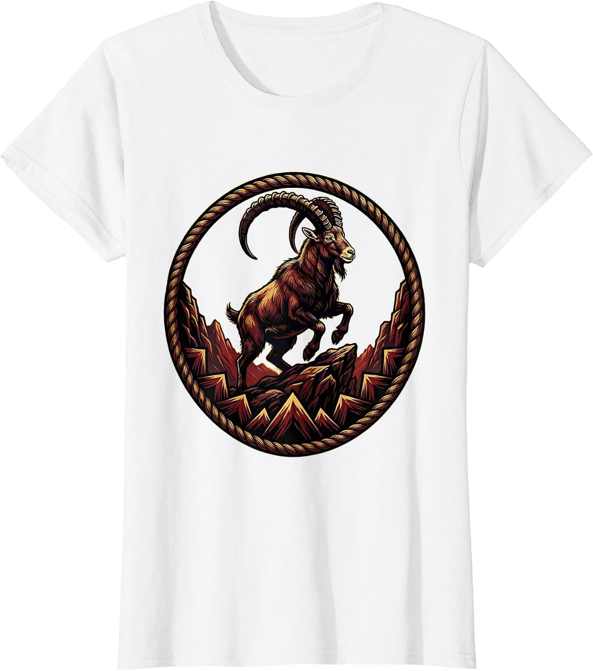 Women's Mountain Goat Steep Precipice Freedom Wildlife T-Shirt - White